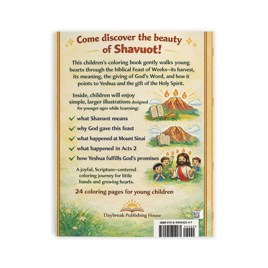 Shavuot Pentecost Coloring Book for Kids | Feast of Weeks Activity Book | Teaching About Gods Word and Spirit
