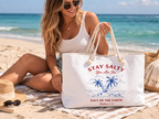 Stay Salty Beach Bag | Palm Island Weekender Tote
