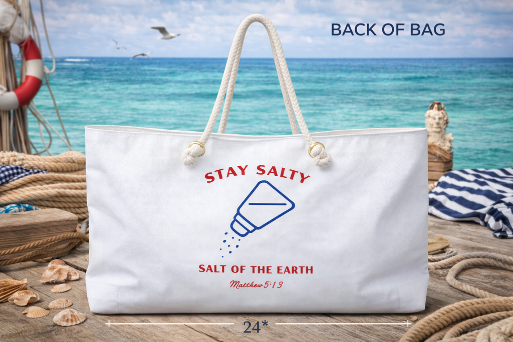 Stay Salty Beach Bag | Palm Island Weekender Tote