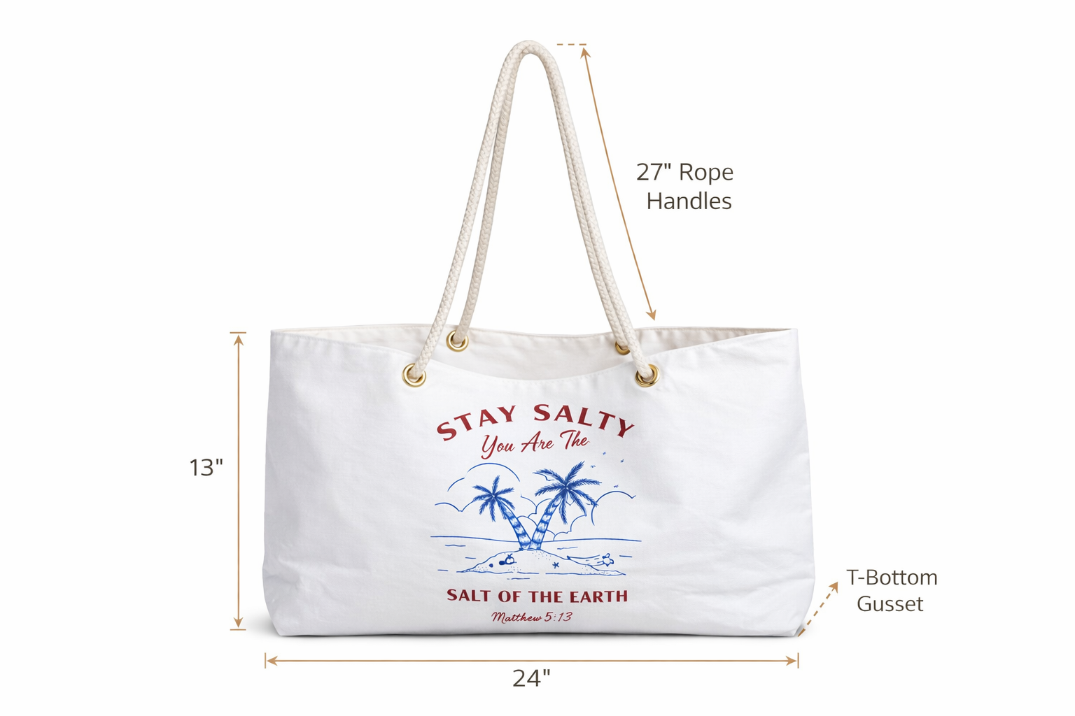 Stay Salty Beach Bag | Palm Island Weekender Tote