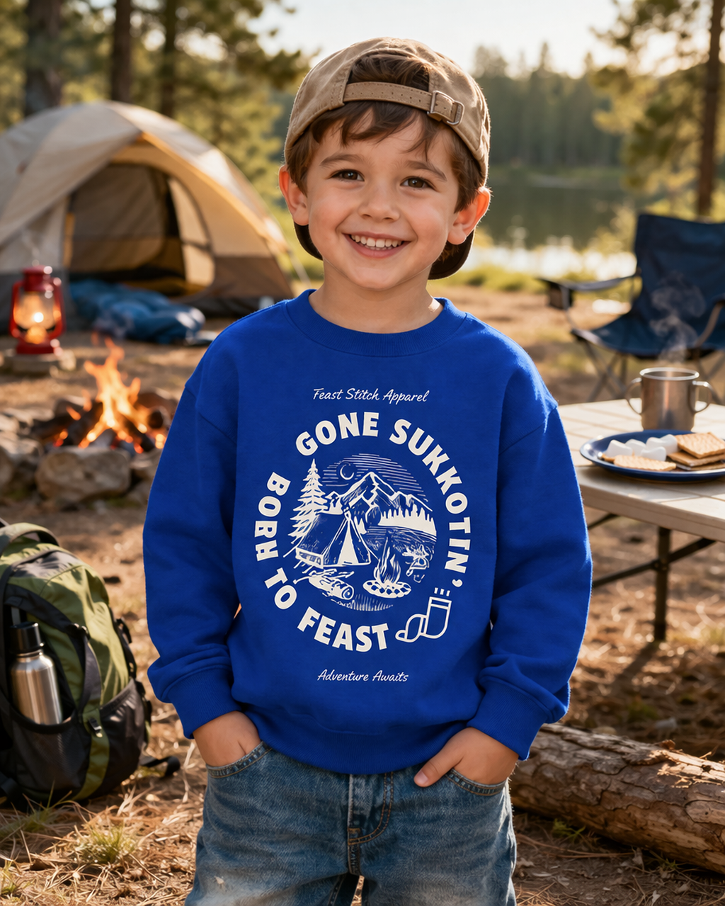 Gone Sukkotin Kids Shirt - Born to Feast | Sukkot Long Sleeve Tee for Boys & Girls | Hebrew Feast Kids Apparel
