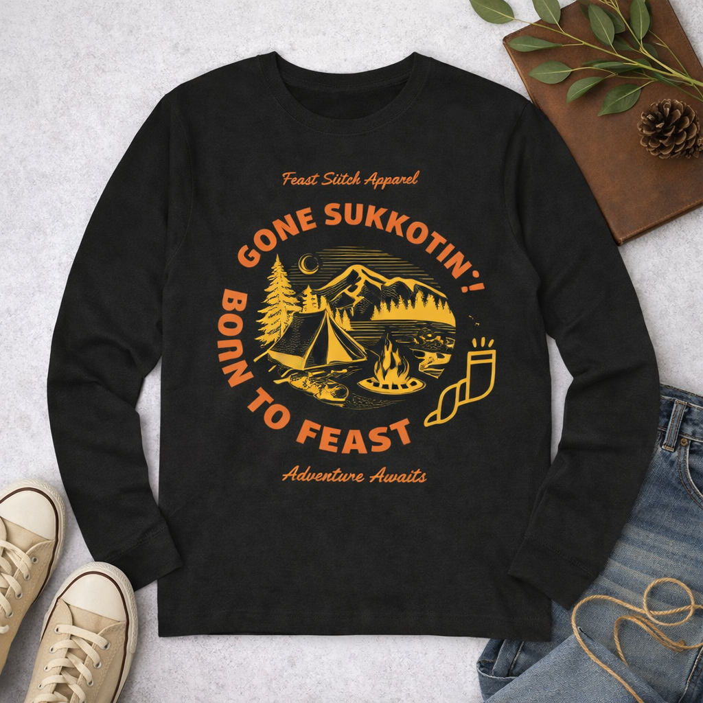 Men’s Sukkot Shirt | Feast of Tabernacles Shirt | Gone Sukkotin Born to Feast | Shofar Graphic Tee | Hebrew Roots Men’s Apparel