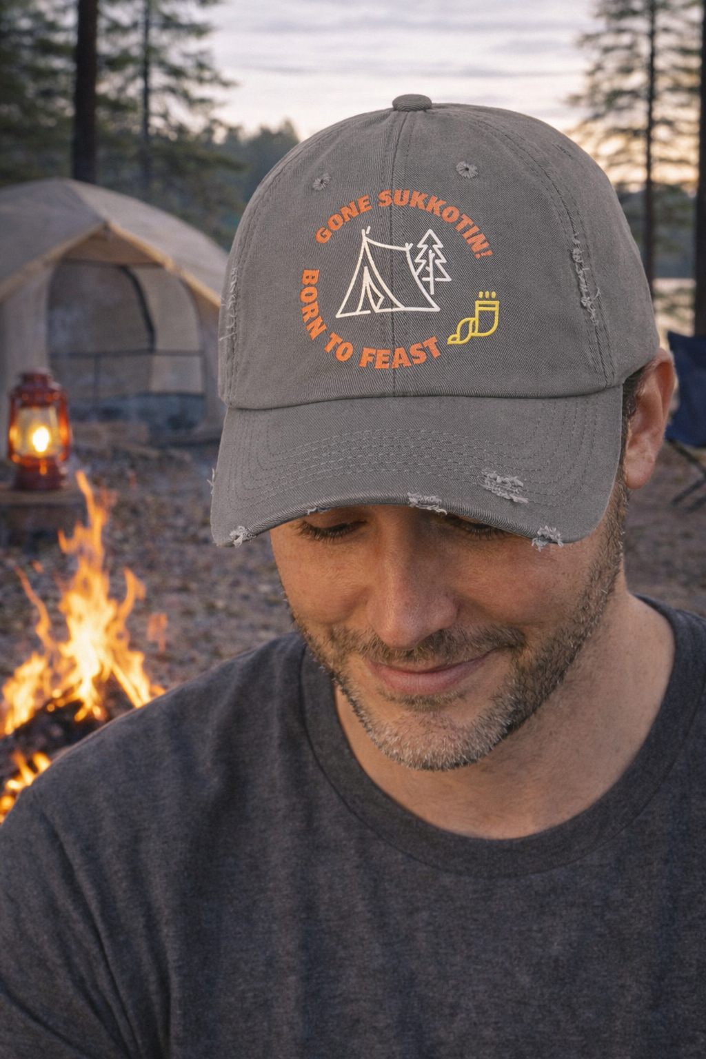 Sukkot Hat | Feast of Tabernacles Cap | Gone Sukkotin Born to Feast | Shofar Hat | Hebrew Roots Apparel | Christian Camping Hat