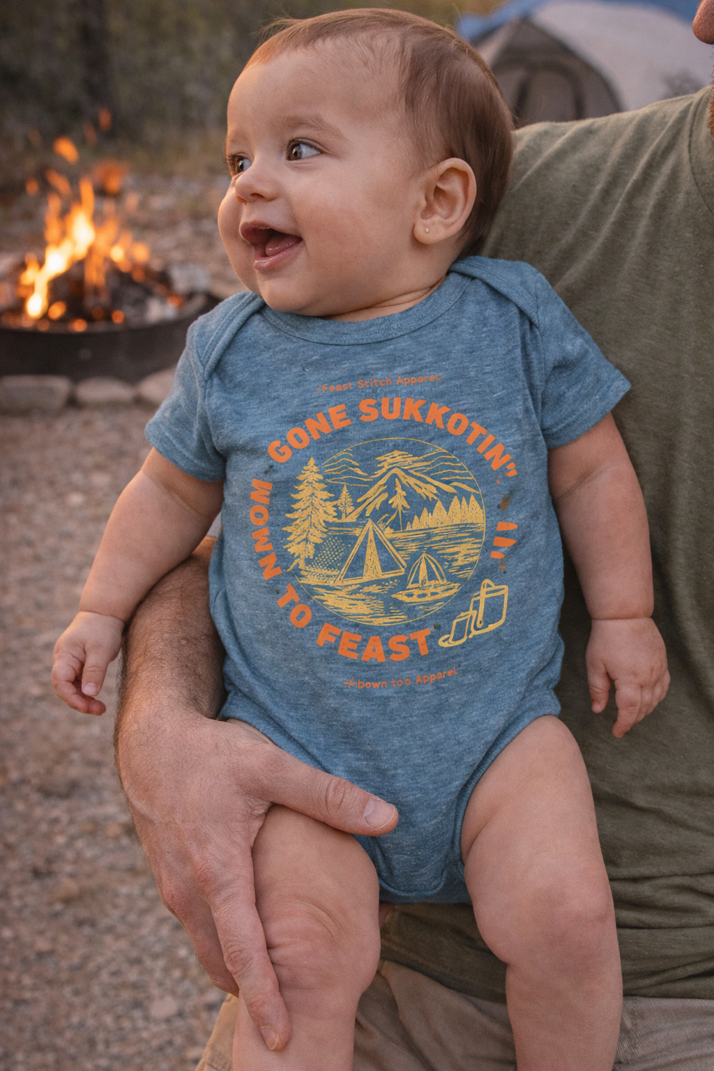 Gone Sukkotin Infant Bodysuit - Born to Feast Baby Outfit for Sukkot | Hebrew Feast Day Fall Festival Onesie