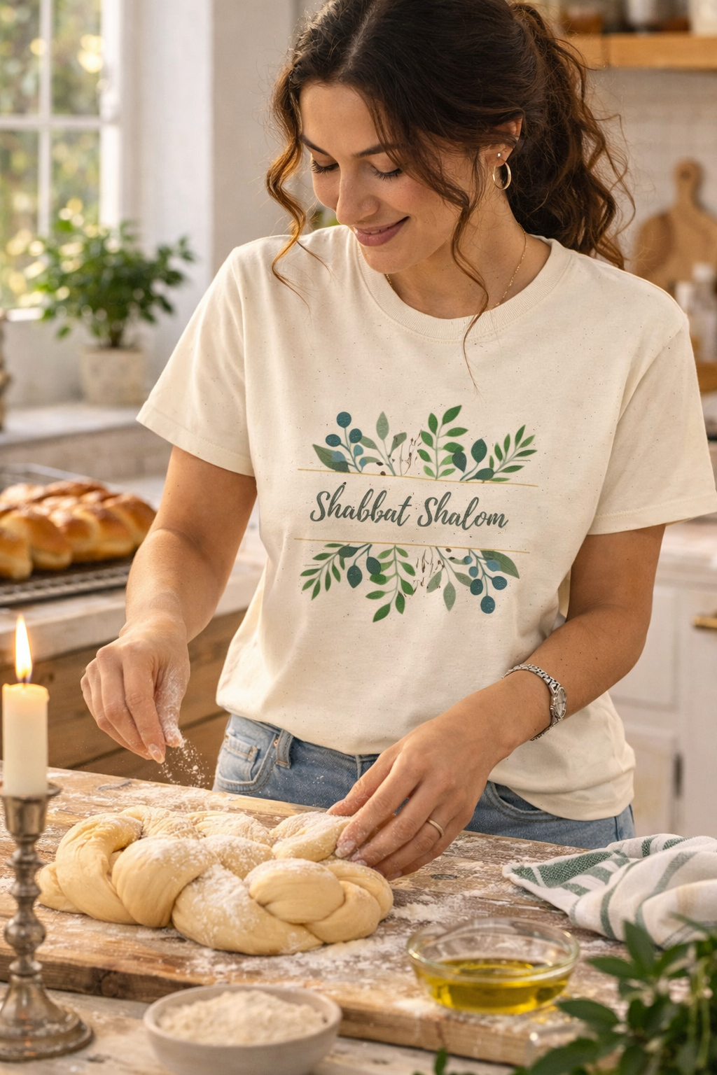 Shabbat Shalom Shirt, Botanical Floral Tee, Sabbath Shirt, Faith Tee