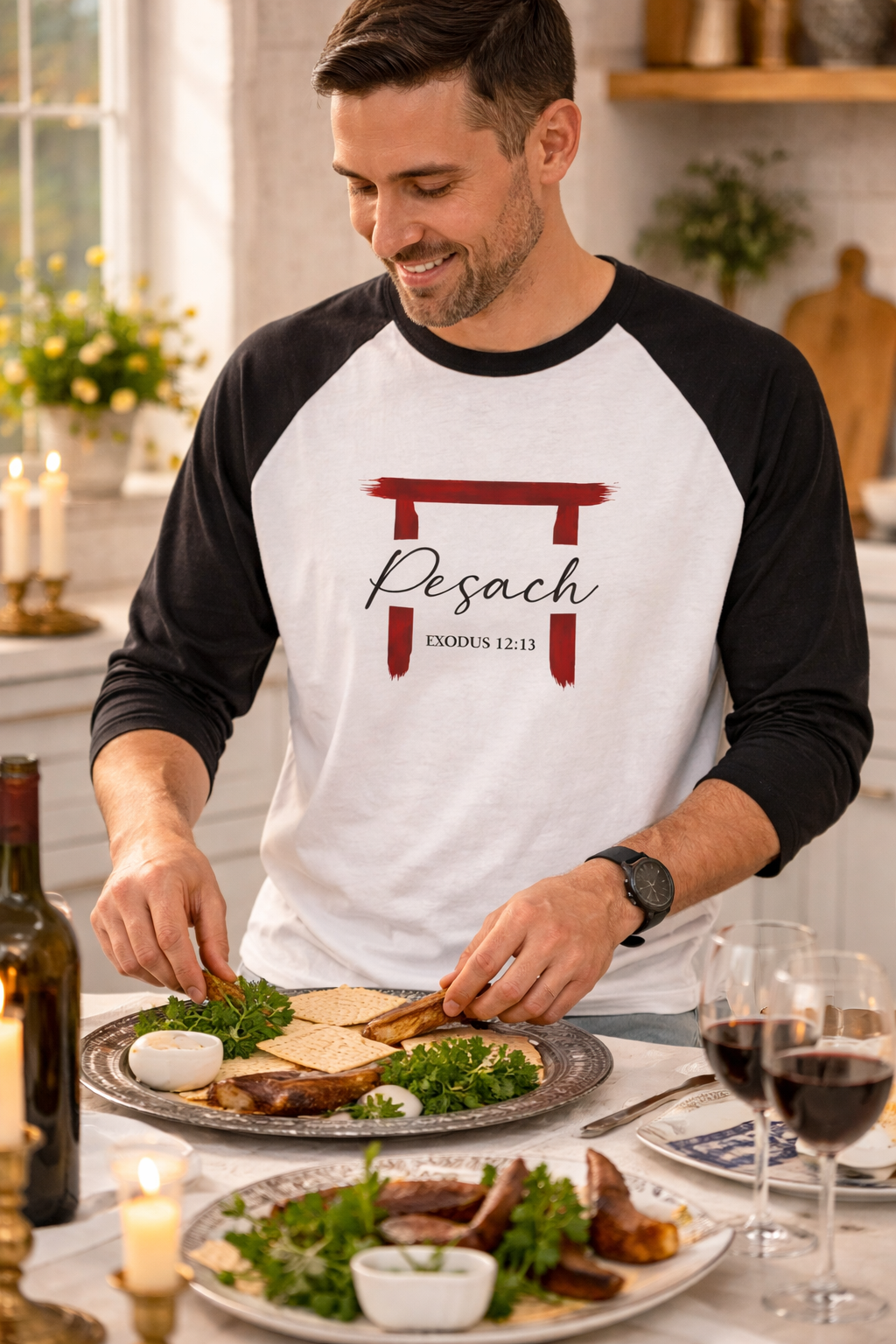 Pesach Graphic Raglan Shirt | Exodus 12:13