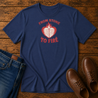 From Stone to Fire Shirt | Shavuot Pentecost Tee | Ten Commandments Shirt | Holy Spirit Fire Shirt