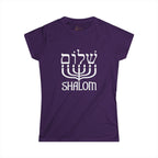 Shalom T-Shirt with Menorah | Hebrew Christian Tee | Messianic Jewish Shirt | Faith-Based Shirt for Women | Hebrew Roots Apparel