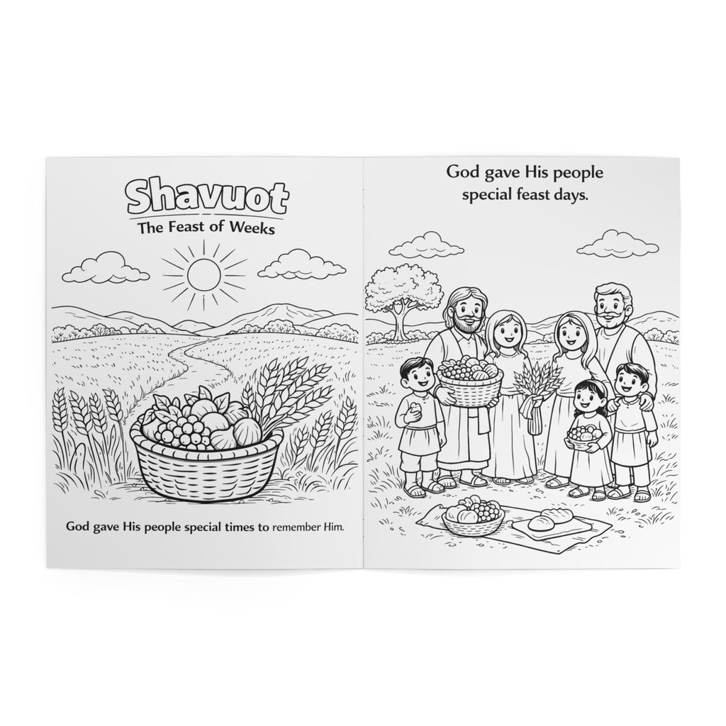 Shavuot Pentecost Coloring Book for Kids | Feast of Weeks Activity Book | Teaching About Gods Word and Spirit