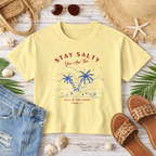 Stay Salty Palm Trees Boxy Tee | Beach Vacation, Nautical Coast Design