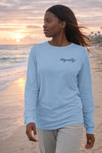 Stay Salty Shine Bright Long Sleeve Shirt | Christian Beach Shirt | Matthew 5:13-16 Tee | Faith Based Apparel Women | Coastal Christian Top