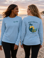 Stay Salty Shine Bright Long Sleeve Shirt | Christian Beach Shirt | Matthew 5:13-16 Tee | Faith Based Apparel Women | Coastal Christian Top