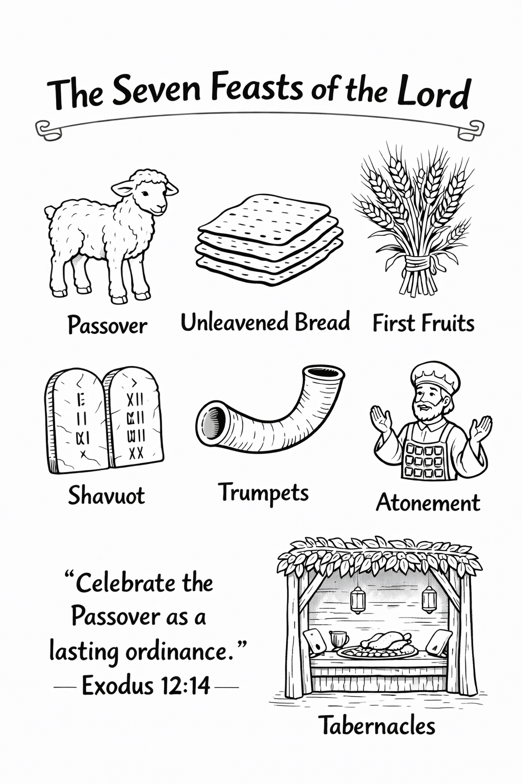 Passover Coloring Pages for Kids | Bible Exodus Activity (Digital Download)