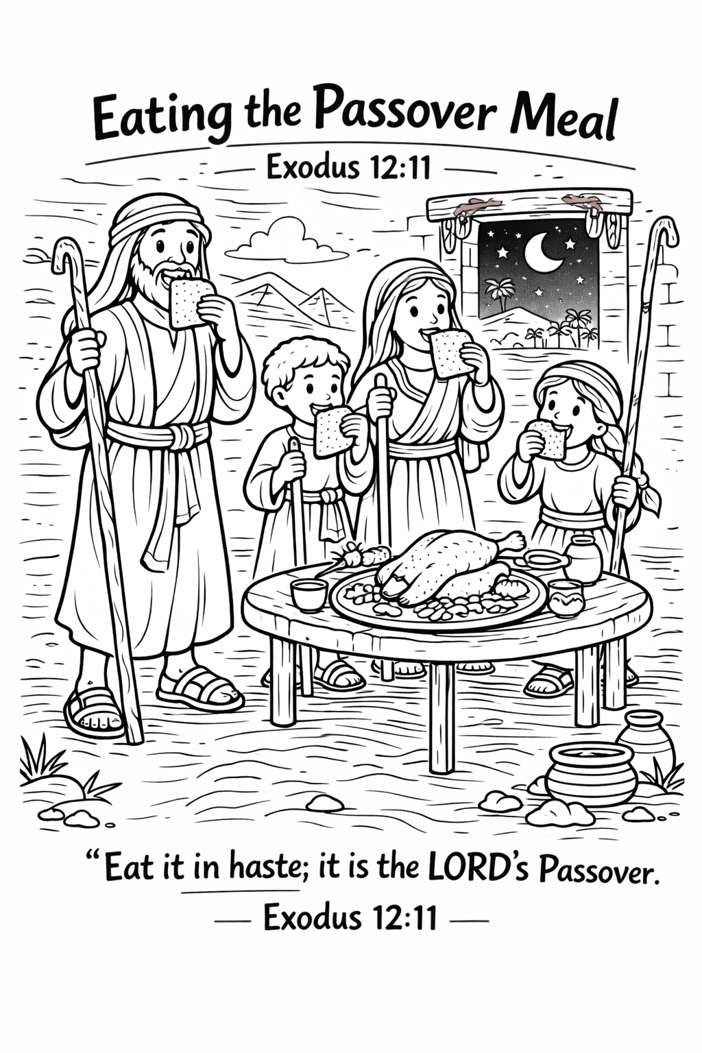 Passover Coloring Pages for Kids | Bible Exodus Activity (Digital Download)