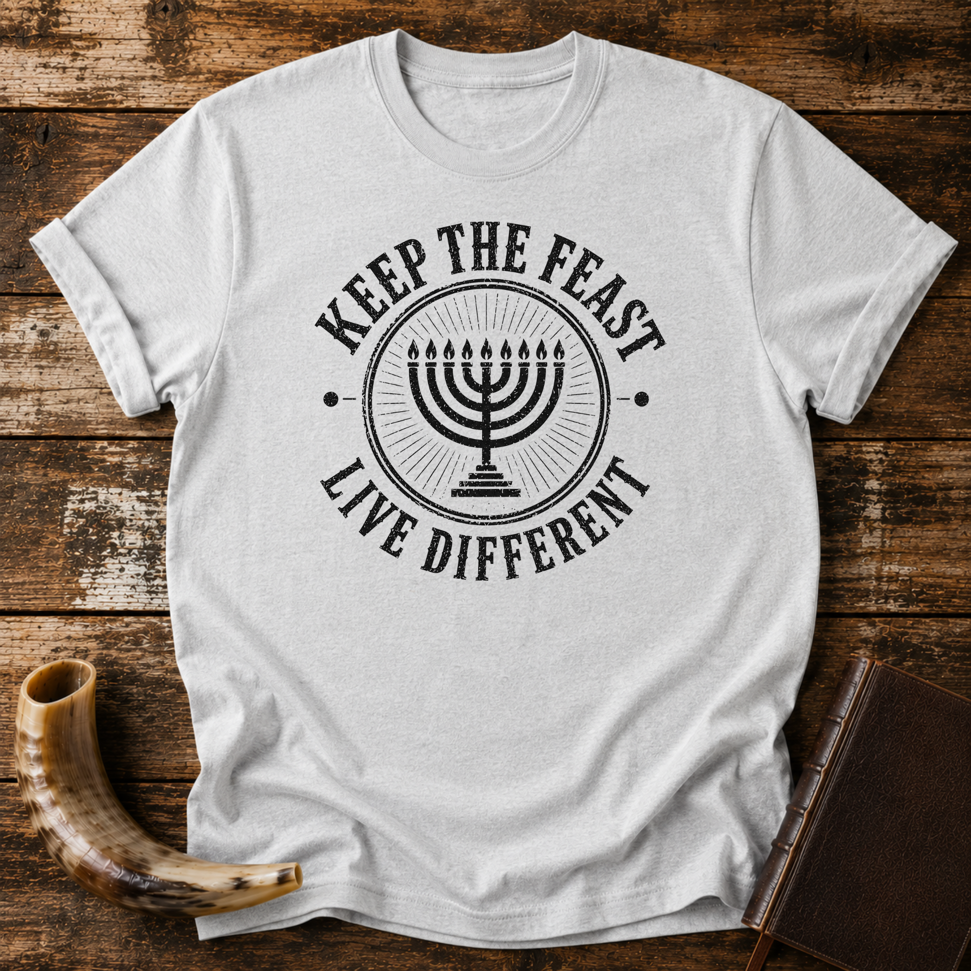 Keep the Feast Live Different Menorah Tee
