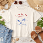 Stay Salty Palm Trees Boxy Tee | Beach Vacation, Nautical Coast Design
